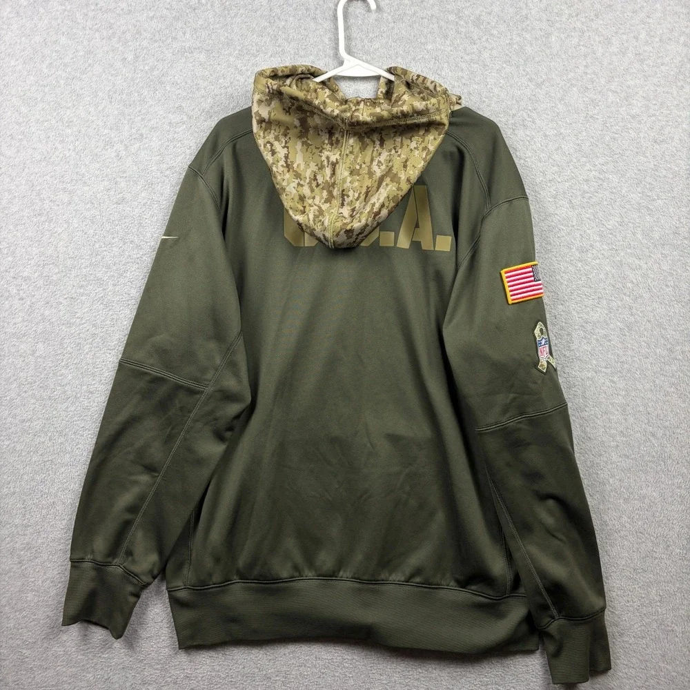 Tampa Bay Buccaneers Hoodie Mens XL Green Nike Salute To Service Dri Fit Patches